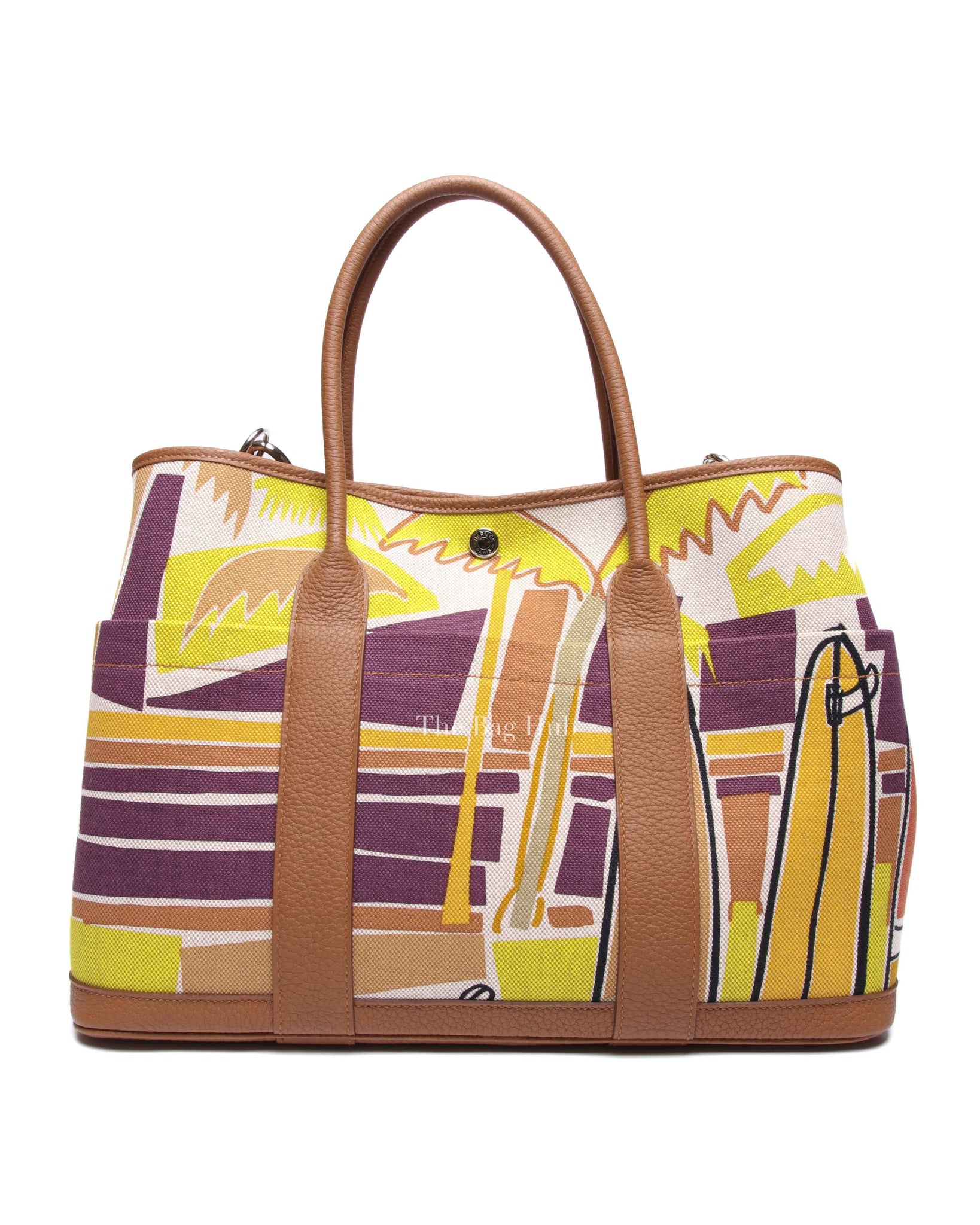Hermes Gold Canvas/Leather Limited Edition Sea, Surf & Fun Garden