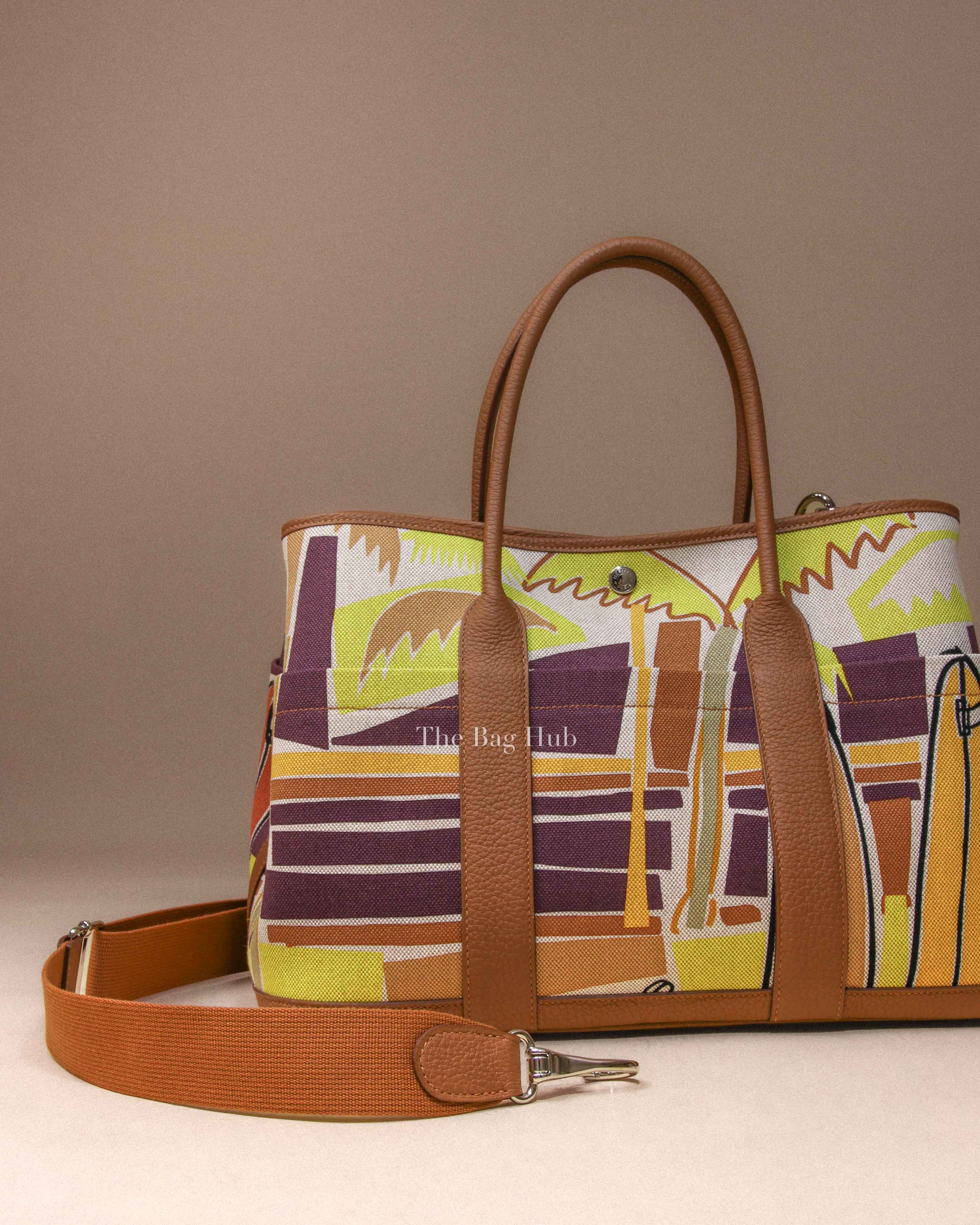 Hermes Gold Canvas/Leather Limited Edition Sea, Surf & Fun Garden