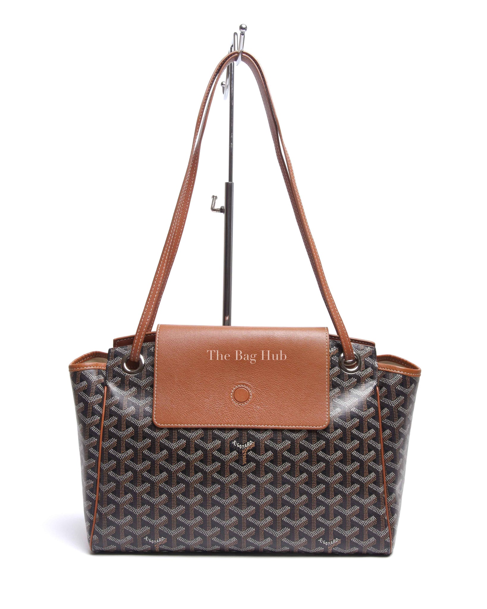 Goyard Black/Tan Goyardine Canvas Rouette PM Bag | Designer Brand
