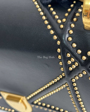 Dior Black Lambskin Small Studded Diorama Flap Shoulder Bag