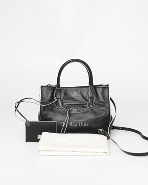 Balenciaga Black/White Leather Mini Papier A4 Crossbody Bag-13