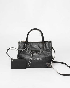 Balenciaga Black/White Leather Mini Papier A4 Crossbody Bag-2
