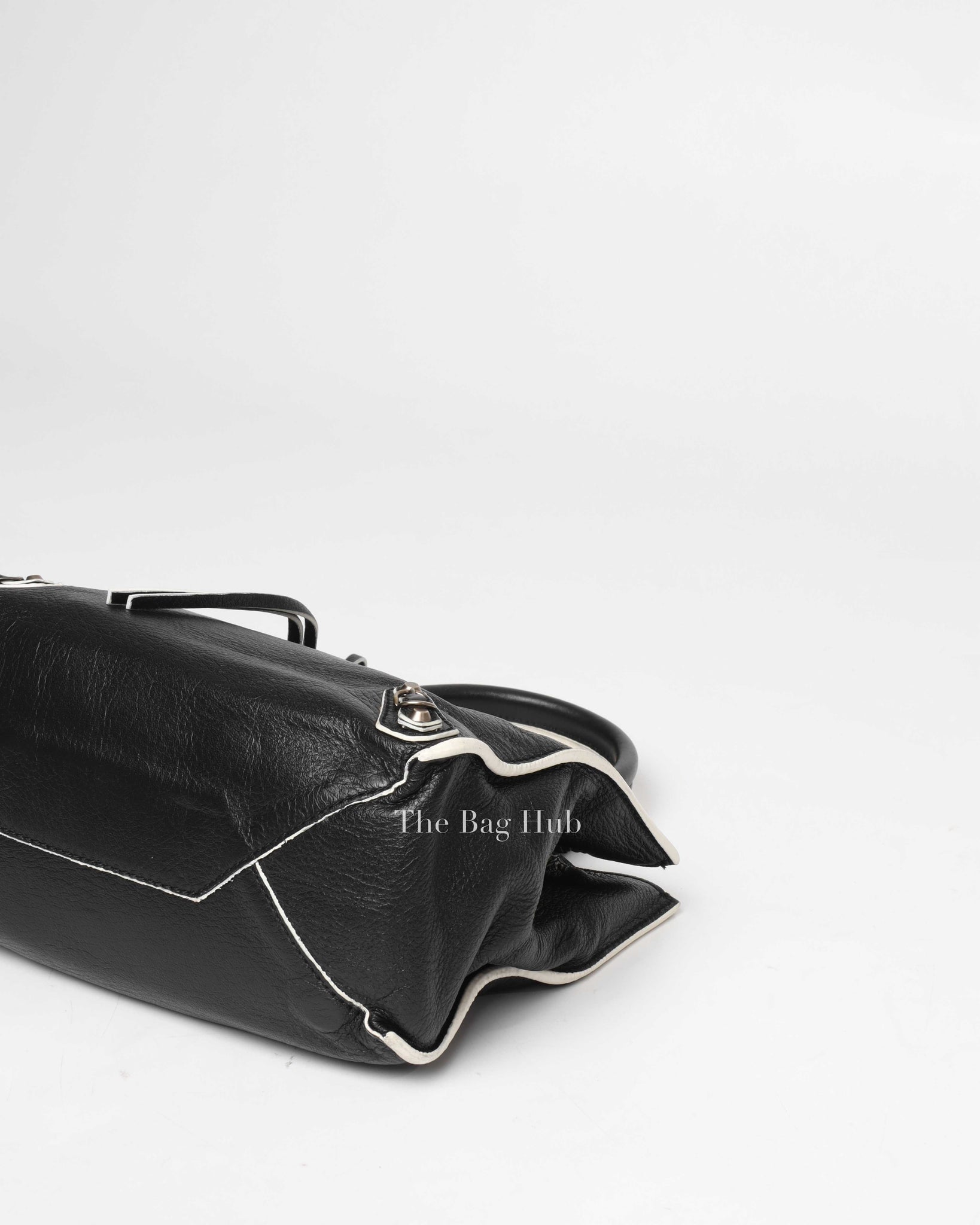 Balenciaga Black/White Leather Mini Papier A4 Crossbody Bag-8
