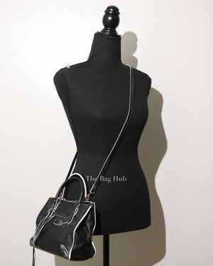 Balenciaga Black/White Leather Mini Papier A4 Crossbody Bag-12