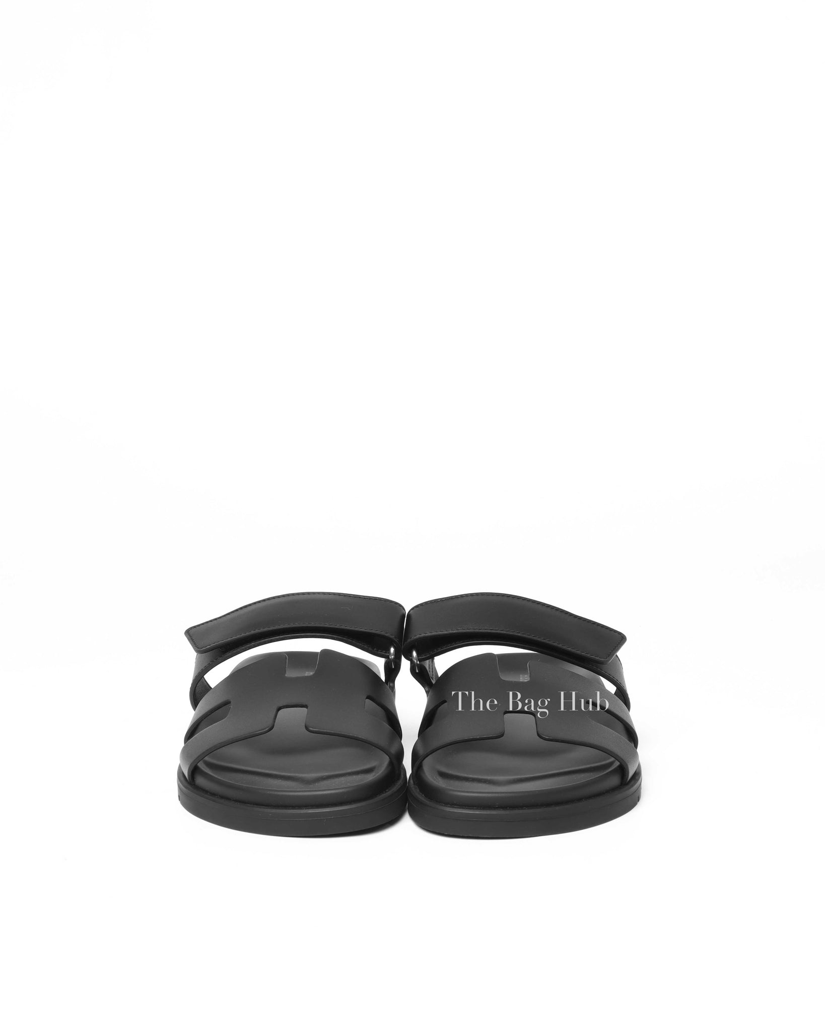Hermes Black Chypre Sandals Size 36.5