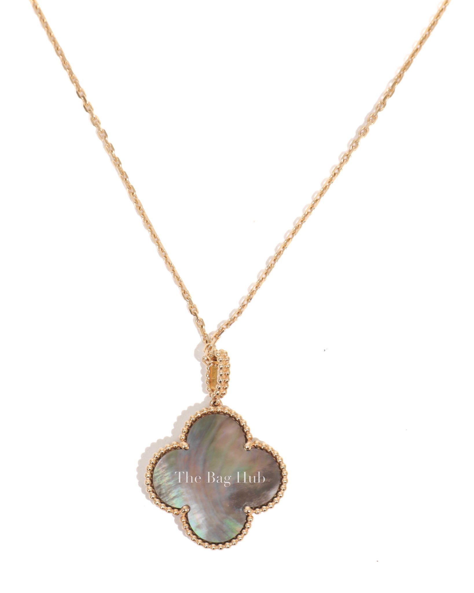 Van Cleef & Arpels Vintage Alhambra Necklace 18K Yellow Gold Mother of Pearl  | eBay