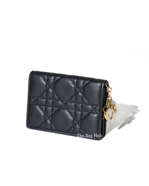 Dior Black Lady Dior Flap Card Holder GHW-1