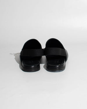 Gucci Black Leather Horsebit Men's Slingback Mules Size 6.5-5