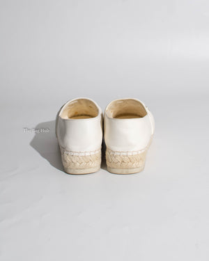 Chanel White Leather Espadrilles Size 37C-6