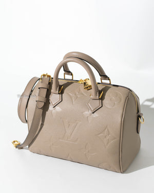 Louis Vuitton Turtledove Empreinte Leather Speedy 25 Bandouliere Crossbody Bag
