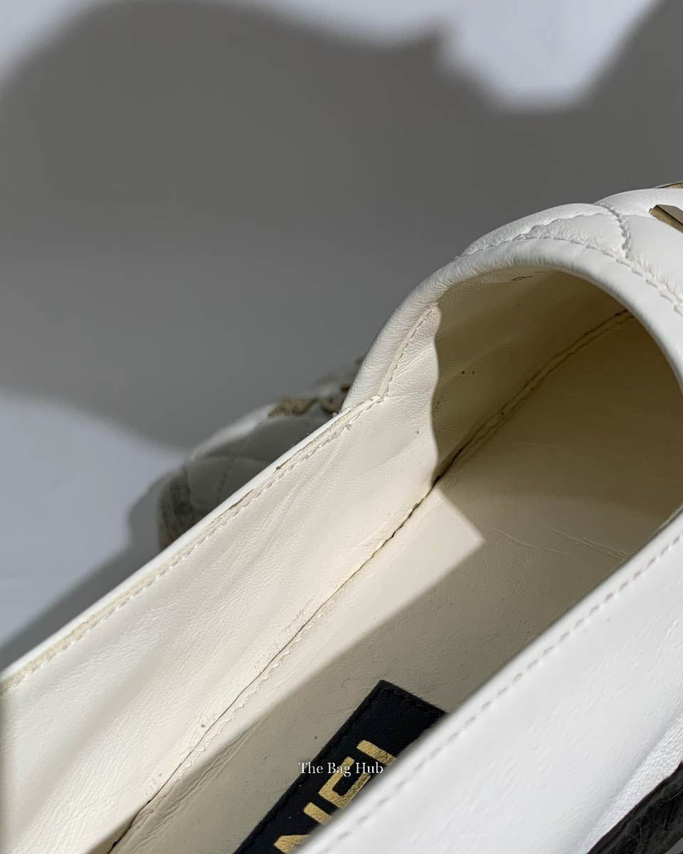 Chanel White Leather Espadrilles Size 37C-12