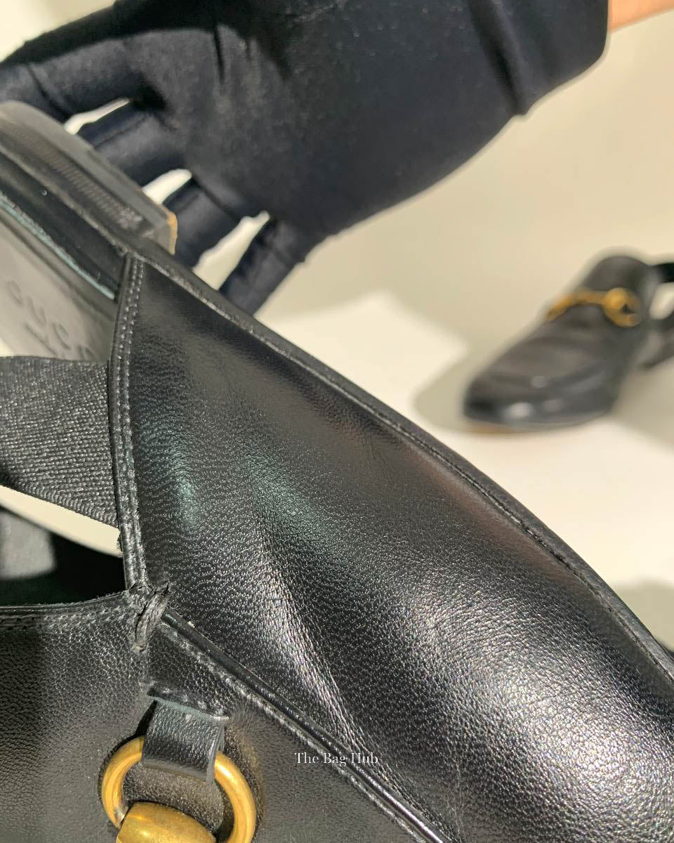 Gucci Black Leather Horsebit Men's Slingback Mules Size 6.5-9