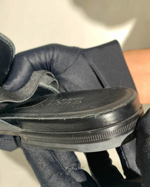 Gucci Black Leather Horsebit Men's Slingback Mules Size 6.5-18