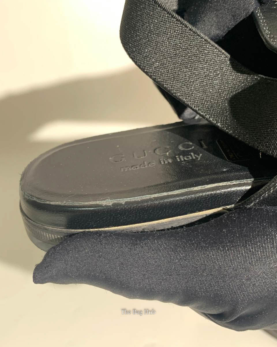 Gucci Black Leather Horsebit Men's Slingback Mules Size 6.5-19
