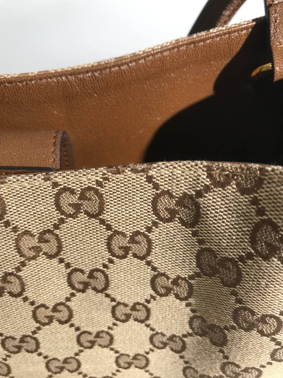 Gucci Brown GG Canvas Horsebit Medium 1955 Tote Bag