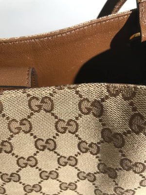 Gucci Brown GG Canvas Horsebit Medium 1955 Tote Bag