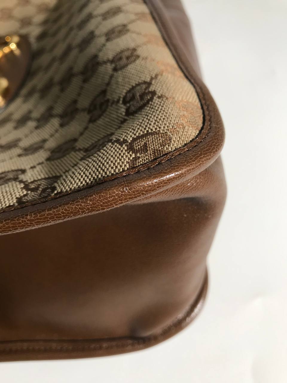 Gucci Brown GG Canvas Horsebit Medium 1955 Tote Bag