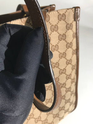 Gucci Brown GG Canvas Horsebit Medium 1955 Tote Bag