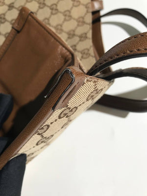 Gucci Brown GG Canvas Horsebit Medium 1955 Tote Bag