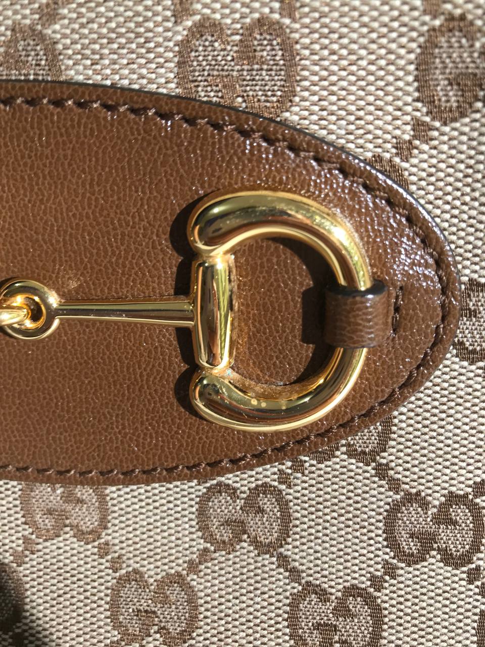 Gucci Brown GG Canvas Horsebit Medium 1955 Tote Bag