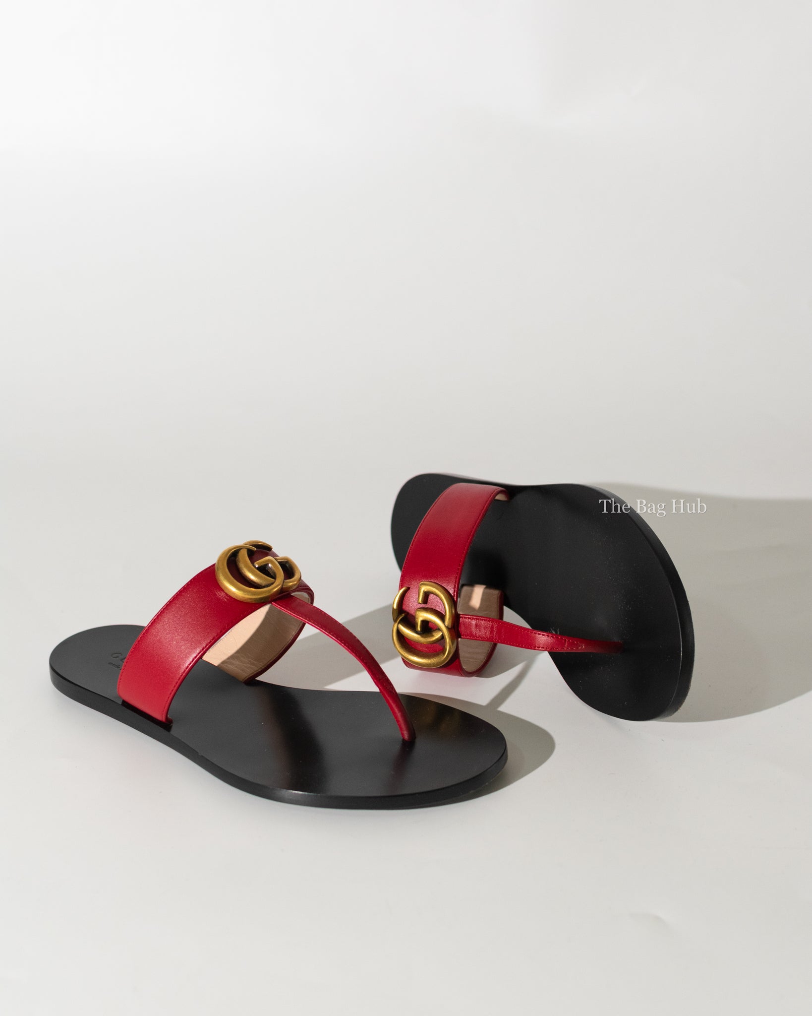 Gucci Double G Leather Thong Sandals - Farfetch