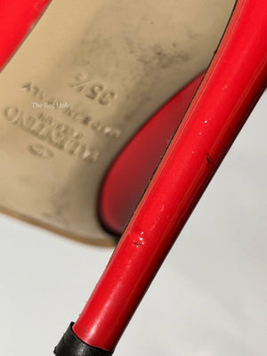 Valentino Garavani Red/Orange Patent Rockstud Heels Size 35.5-8