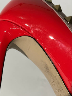Valentino Garavani Red/Orange Patent Rockstud Heels Size 35.5-11