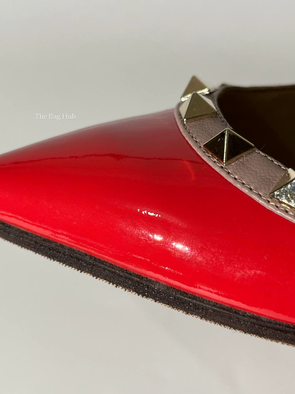 Valentino Garavani Red/Orange Patent Rockstud Heels Size 35.5-12
