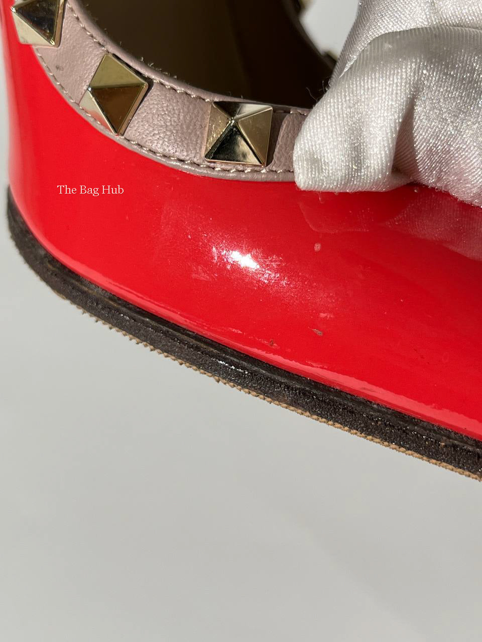 Valentino Garavani Red/Orange Patent Rockstud Heels Size 35.5-13