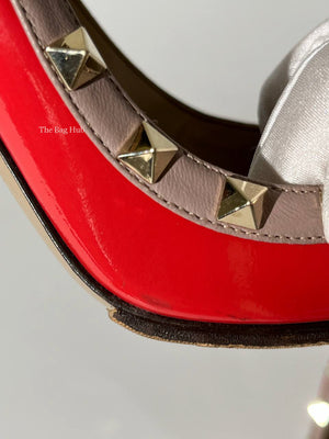 Valentino Garavani Red/Orange Patent Rockstud Heels Size 35.5-16