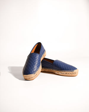 Gucci Blue Microguccissima Leather Men's Espadrilles Size 36.5