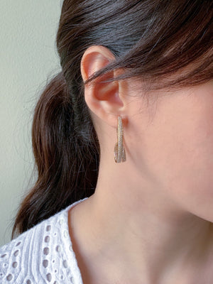 Loop Rose Gold and Diamond Hoop Earrings 18K HK Setting-3