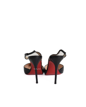 Christian Louboutin Black Calamijane Slingback Pumps size 36.5