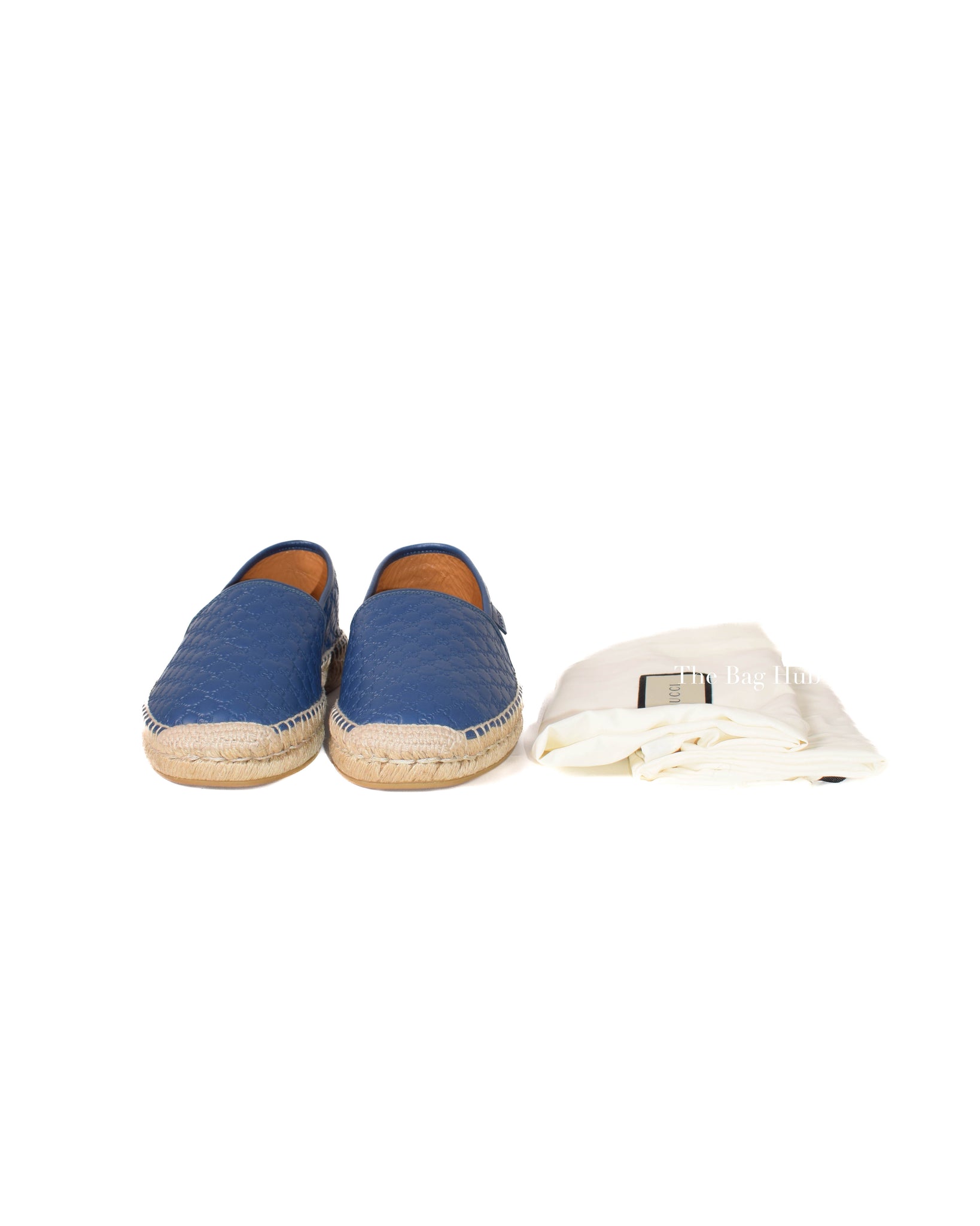 Gucci Blue Microguccissima Leather Men's Espadrilles Size 36.5