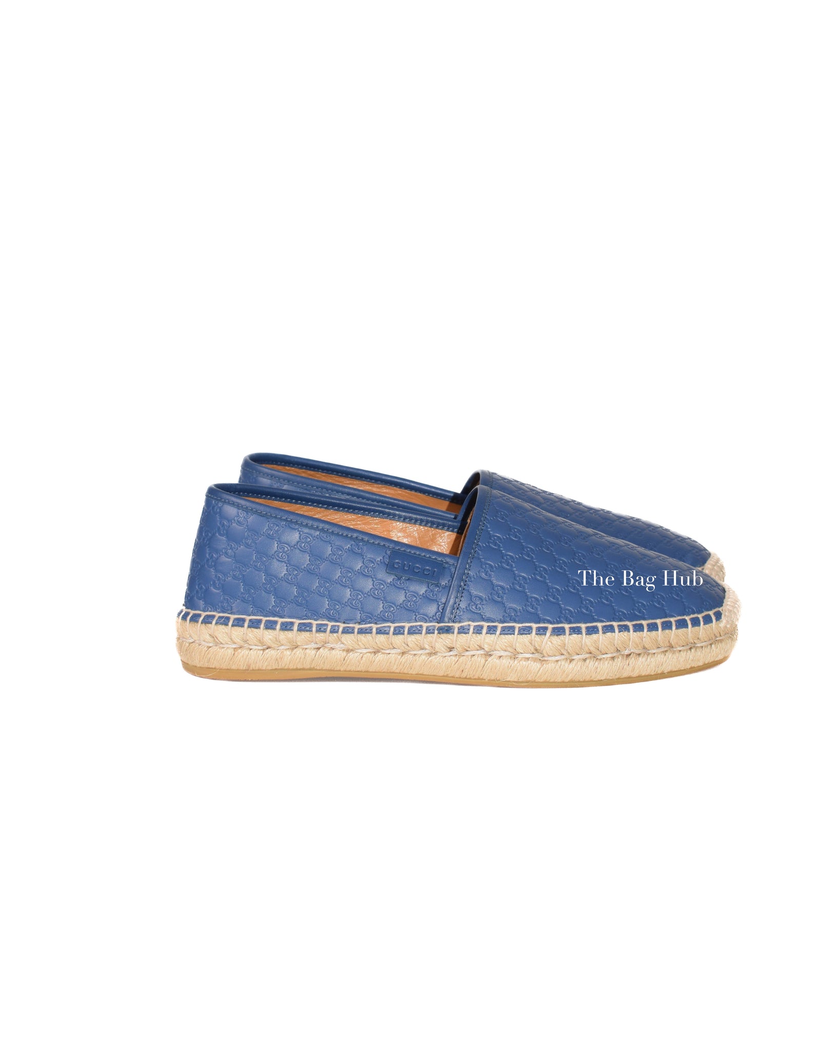 Gucci Blue Microguccissima Leather Men's Espadrilles Size 36.5