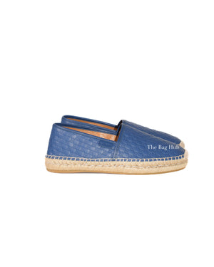 Gucci Blue Microguccissima Leather Men's Espadrilles Size 36.5