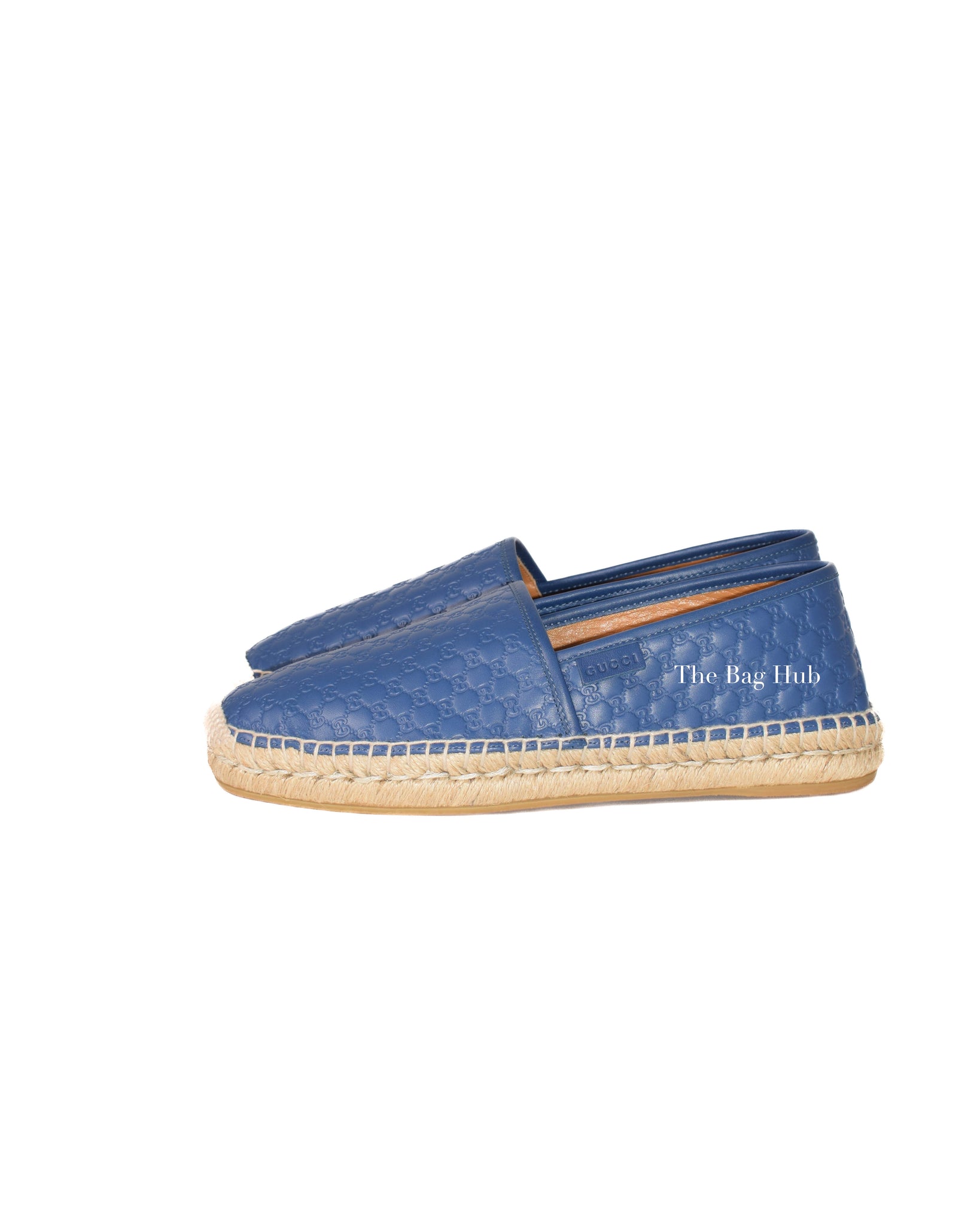 Gucci Blue Microguccissima Leather Men's Espadrilles Size 36.5