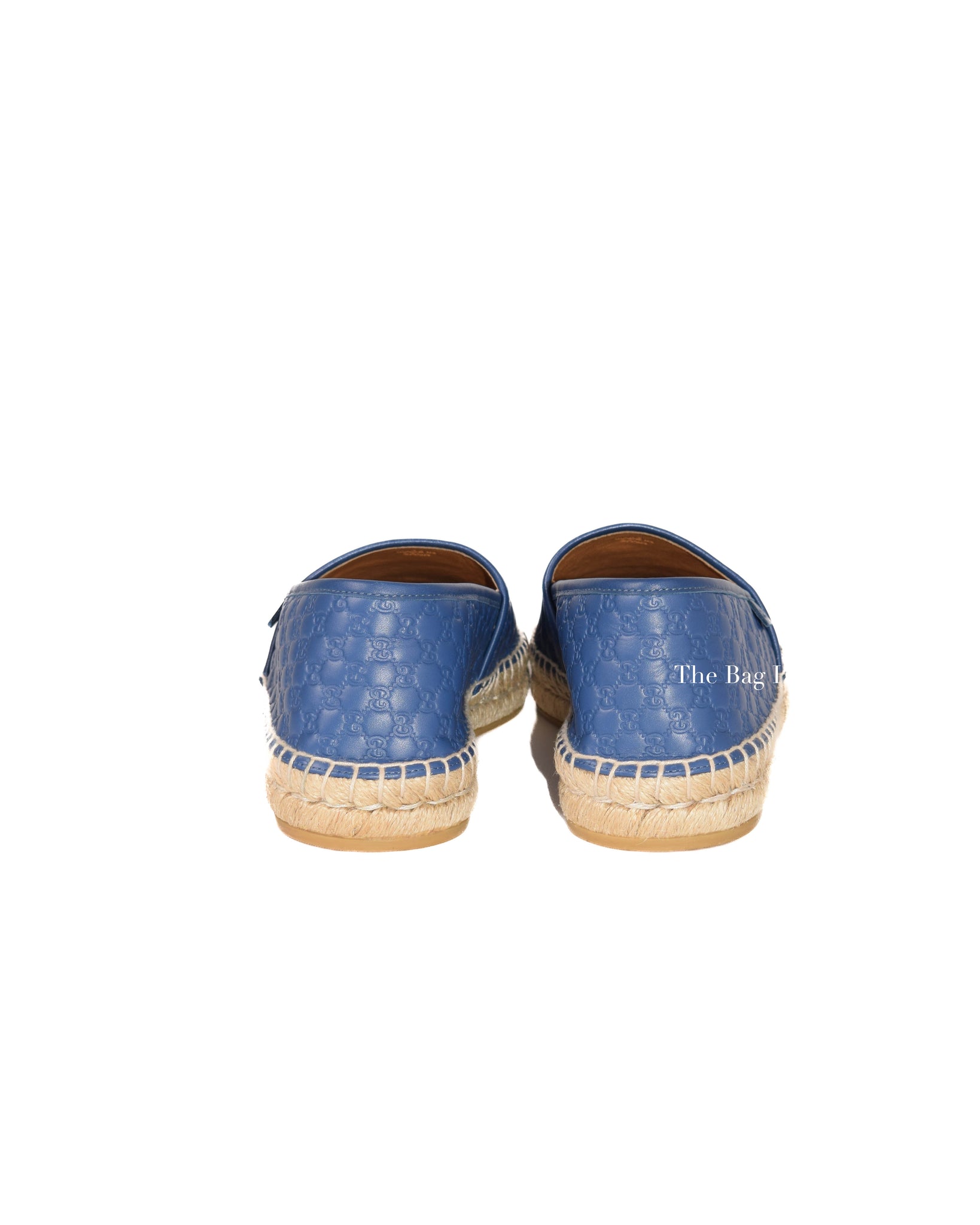Gucci Blue Microguccissima Leather Men's Espadrilles Size 36.5