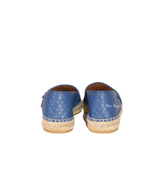 Gucci Blue Microguccissima Leather Men's Espadrilles Size 36.5