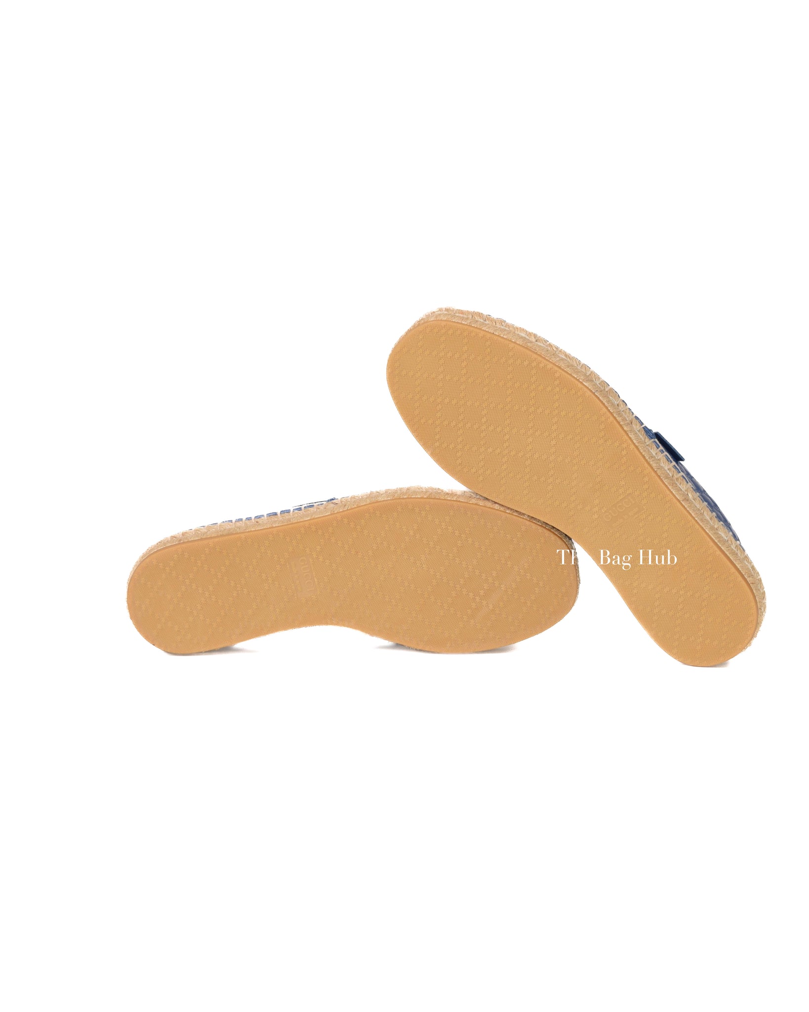 Gucci Blue Microguccissima Leather Men's Espadrilles Size 36.5