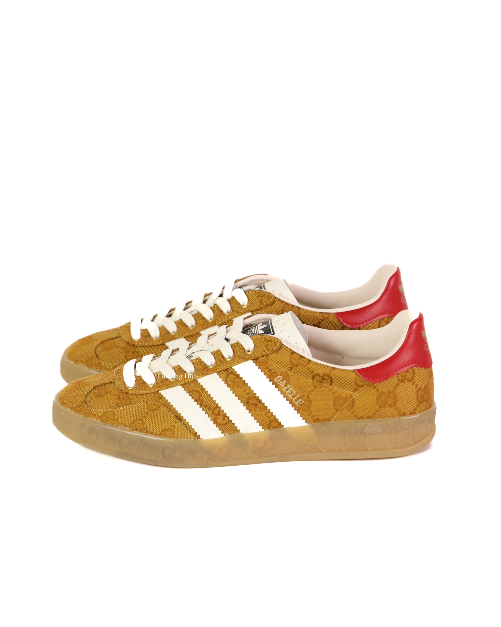 Adidas x Gucci Beige/Brown GG Canvas Gazelle Low Top Sneakers Size 44 Gucci