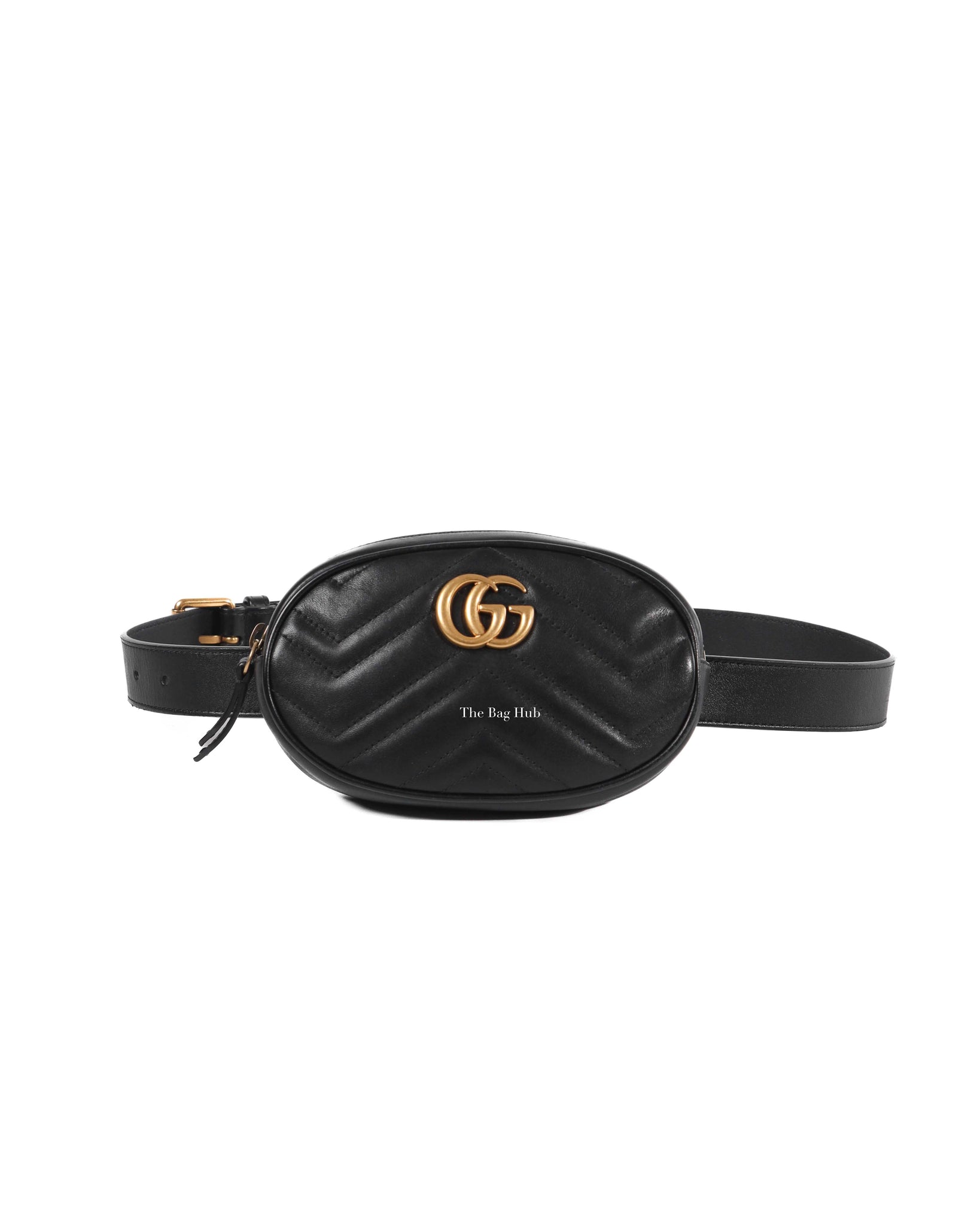 Gucci Black GG Marmont Matelasse Belt Bag-3