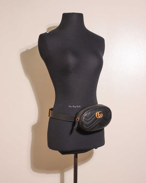 Gucci Black GG Marmont Matelasse Belt Bag-10