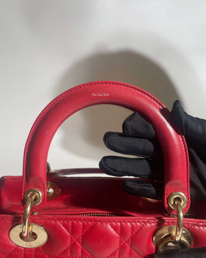 Dior Red Lady Dior Small Bag