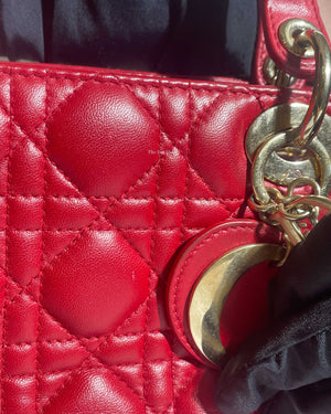 Dior Red Lady Dior Small Bag