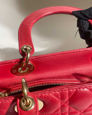 Dior Red Lady Dior Small Bag