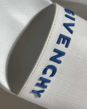 Givenchy White/Blue Rubber Pool Slides