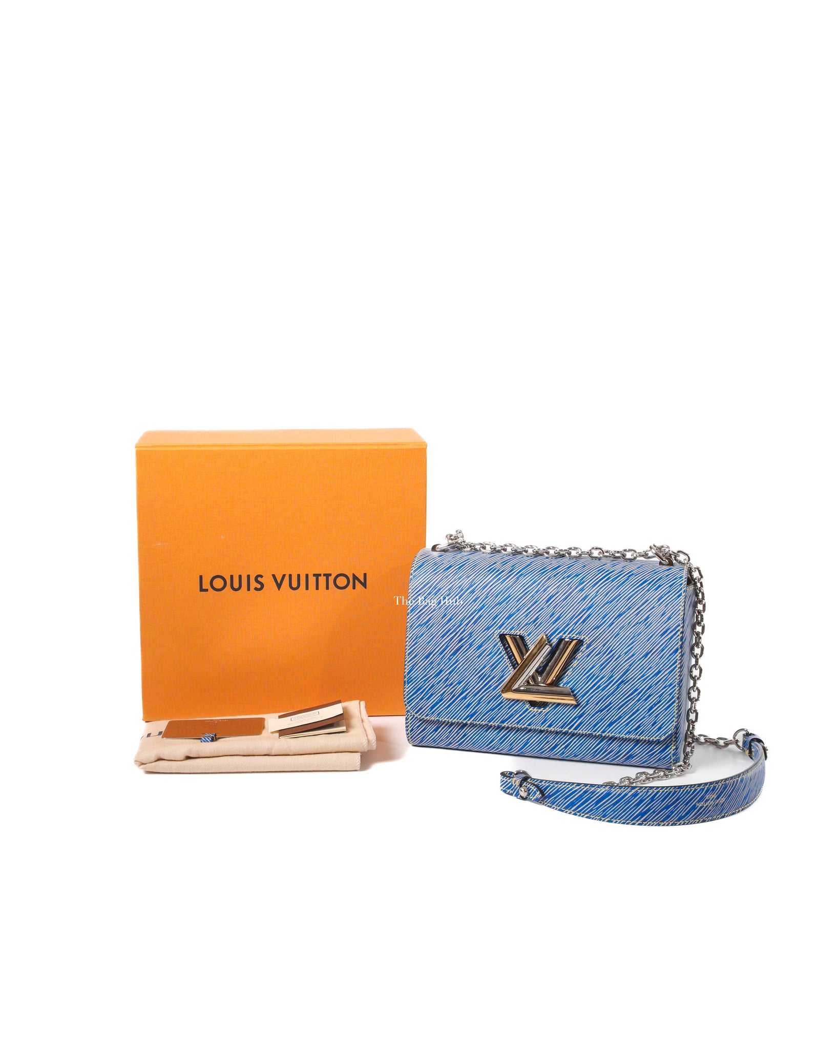 Louis Vuitton Twist Wallet on Chain, Blue Denim Leather, Preowned in  Dustbag WA001