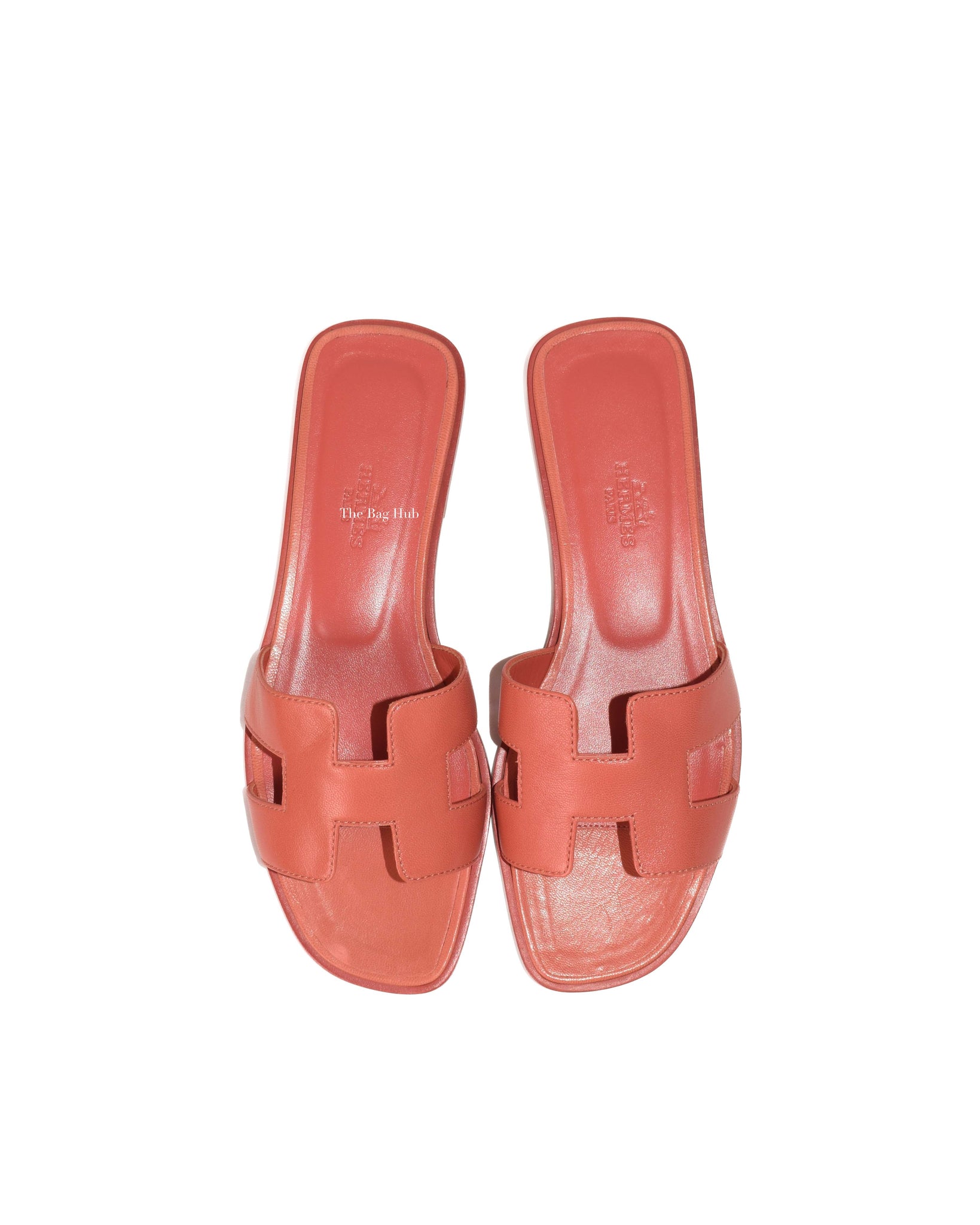 Hermes Oran Sandal Rouge Blush Chevre 37 / 7 New w/ Box