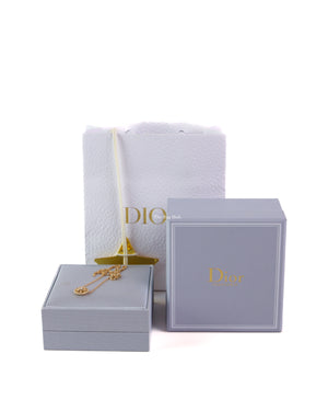 Dior 18K Yellow Gold Rose Des Vents Medallion W/ Mother Pearl Stone and Diamond Necklace-Image-6